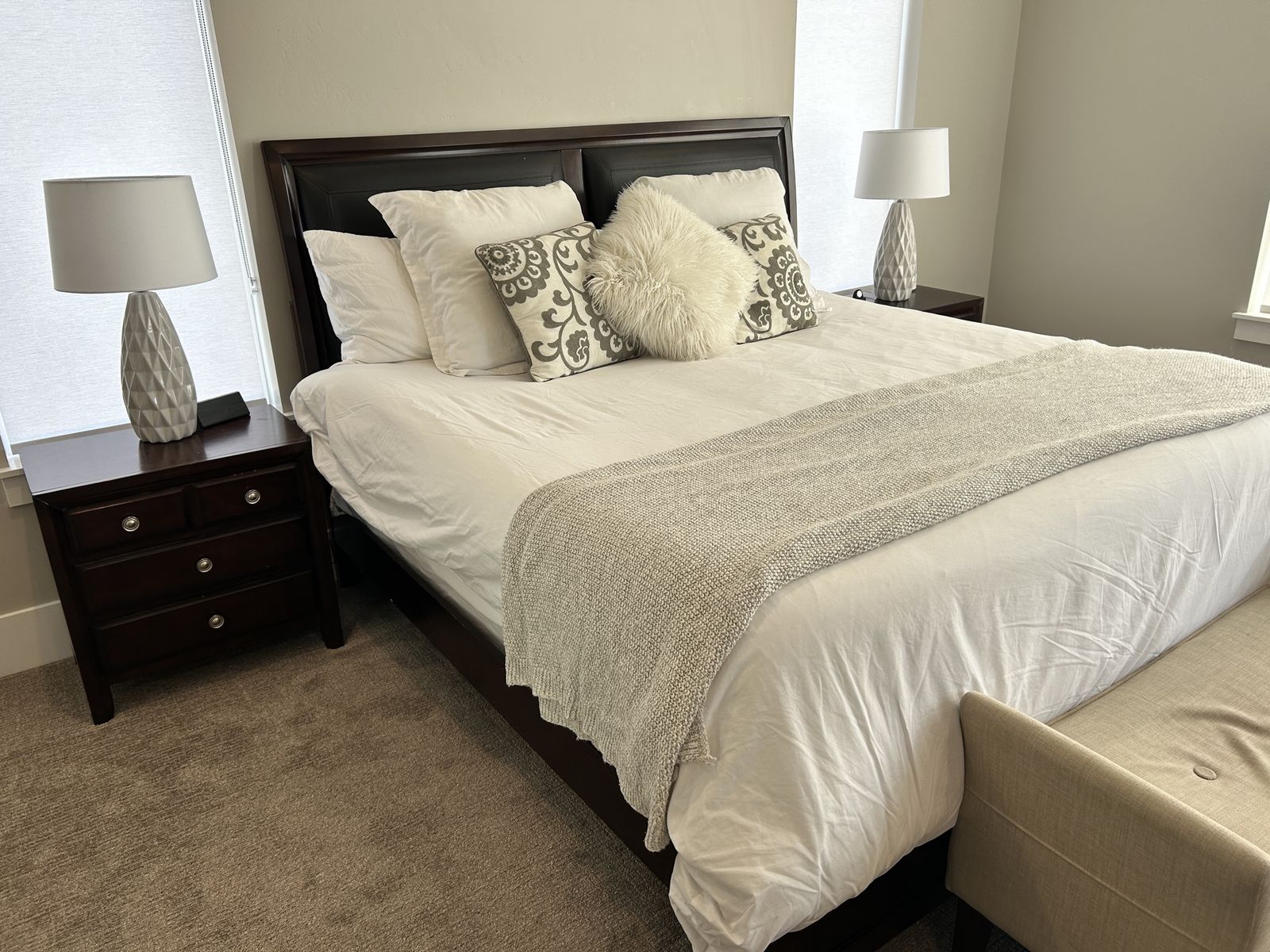 King Bed, Dresser, and 2 Nighstands