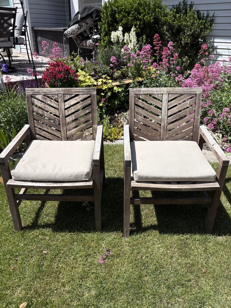 Pair Of Rustic Garden/Patio Chairs