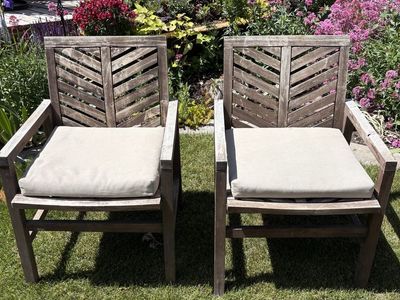 Pair Of Rustic Garden/Patio Chairs