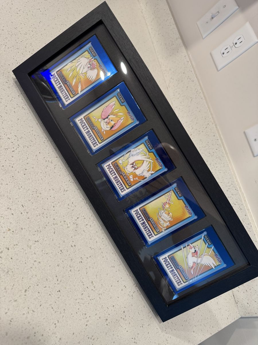 Vintage Framed Japanese Pokémon Pocket Monsters Cards from the year 1996
