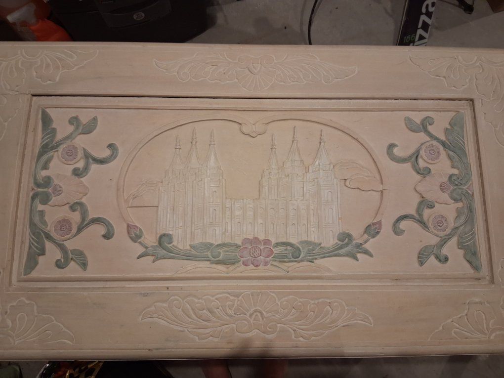 Gorgeous Carved Salt Lake City Temple Cedar Chest/Dresser