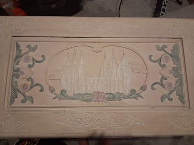 Gorgeous Carved Salt Lake City Temple Cedar Chest/Dresser