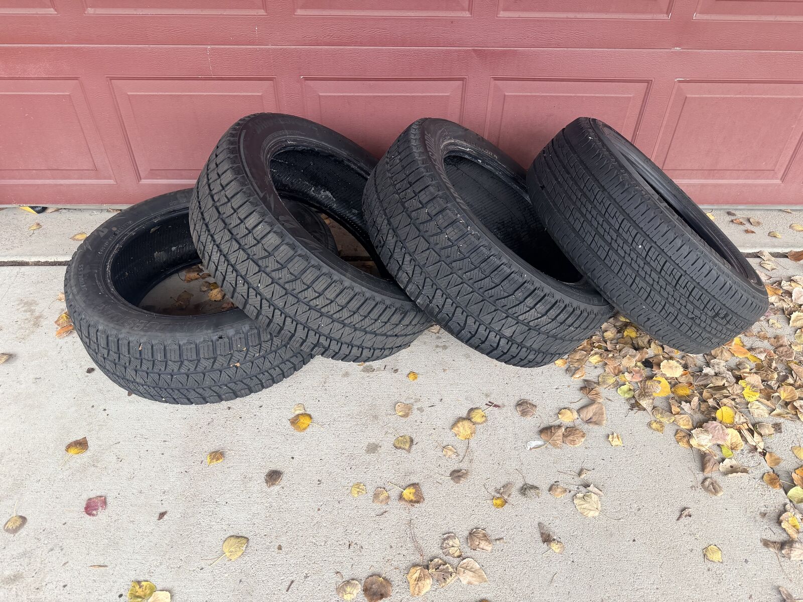 3-Bridgestone Blizzak WS90 225 55 R18 and 1-Advanta SV T01 P225 55R 18