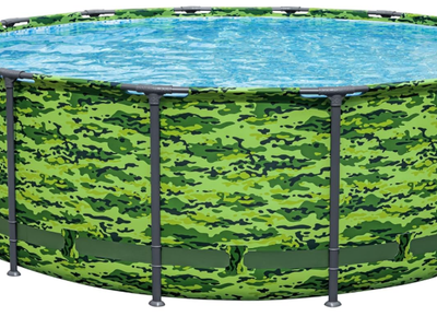 Bestway Steel Pro Max 14' x 48" Camo Pool Set with Pump and Ladder