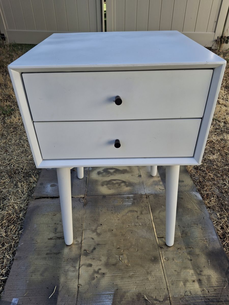modern all wood white night stand