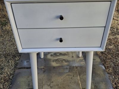 modern all wood white night stand