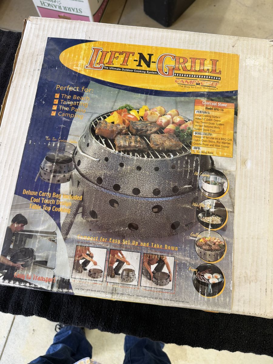 Camp Chef Lift n Grill Collapsible Volcano BBQ Stove w/Carry Bag