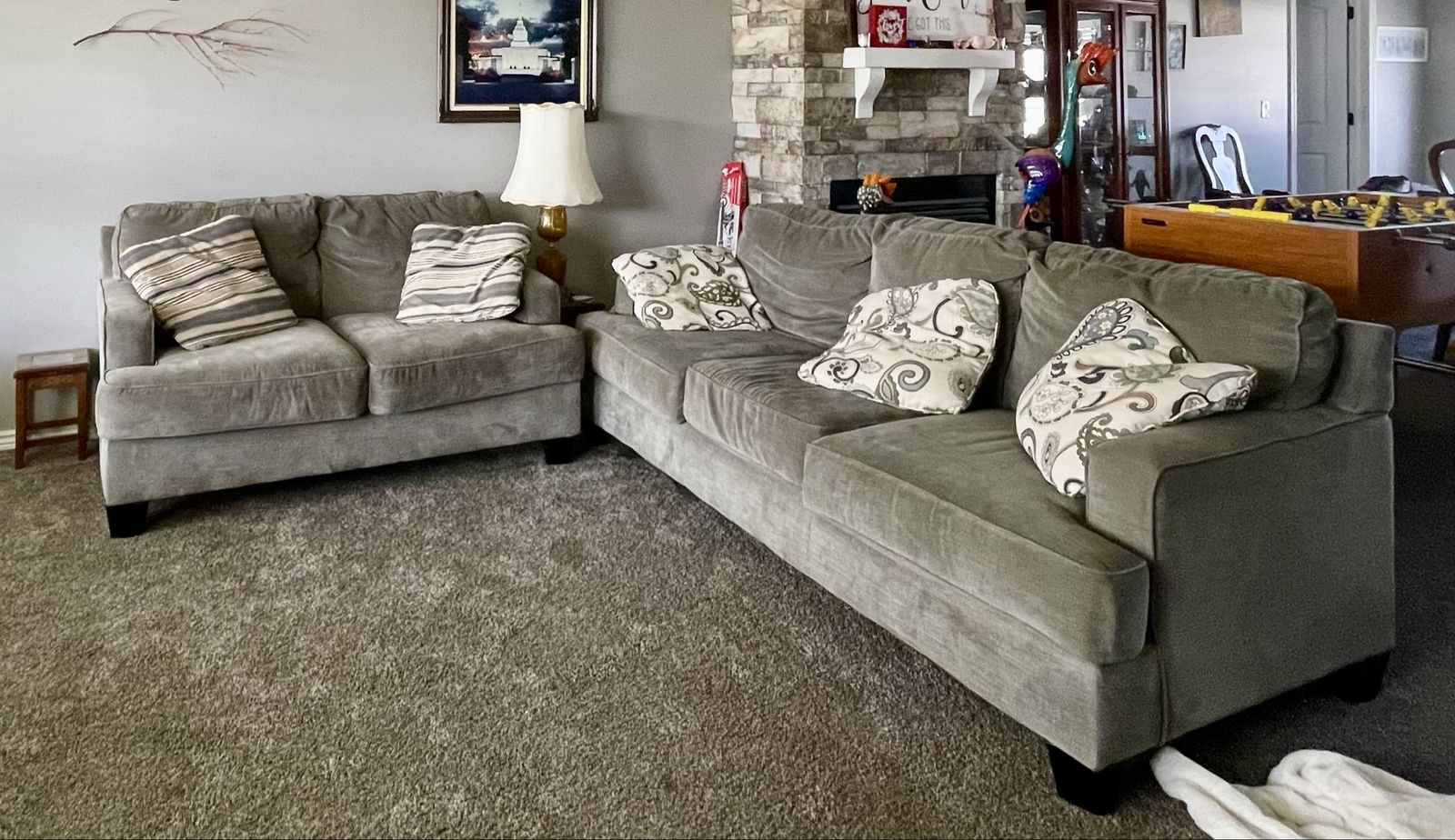 Love seat and long couch
