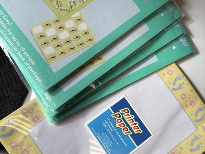 Baby Shower Gift Bingo Game (10 Cards) & Baby-Themed Printer Paper (42 Sheets)