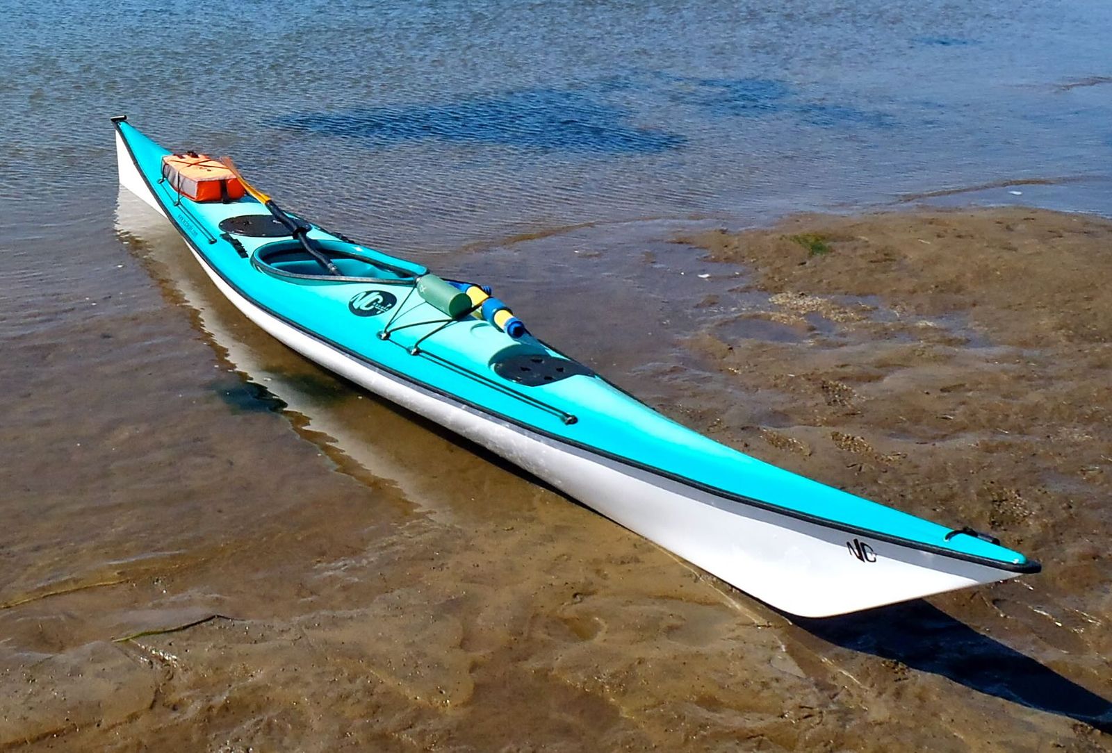 NC17 Touring sea kayak -- fiberglass composite -- daytrips / touring -- complete with extras
