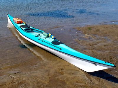NC17 Touring sea kayak -- fiberglass composite -- daytrips / touring -- complete with extras