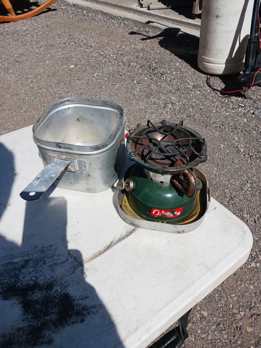 One burner stove, white gas