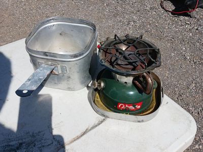 One burner stove, white gas
