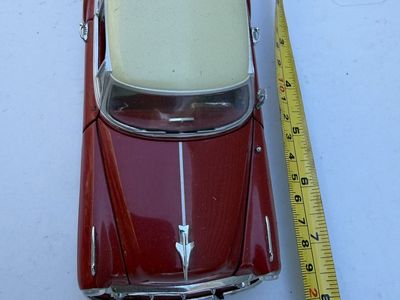 Vintage Red & Cream Model Car Toy - Retro Collectible Decoration 10" Length