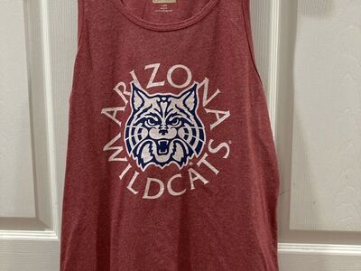 Red Distressed U of Arizona Wildcats Tank Top