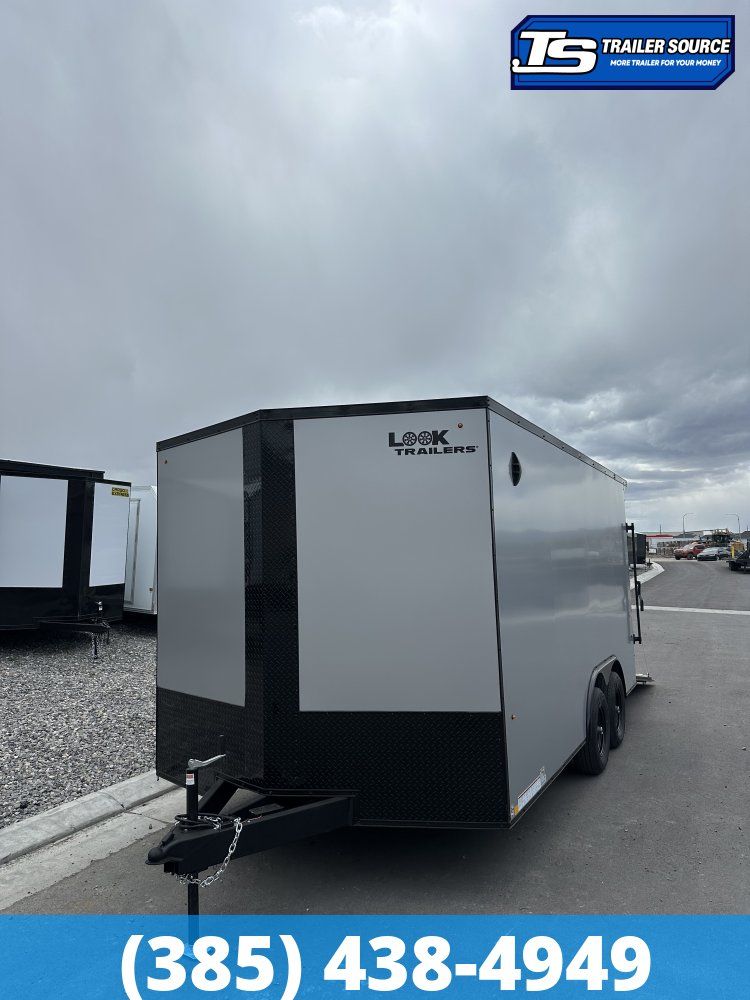 8.5x16 Look ST DLX Enclosed Cargo Trailer - 7'0" Interior - 10K GVWR - .080 PolyCor, Black Out Package, Rear Spoiler w/ Load