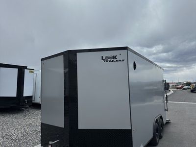 8.5x16 Look ST DLX Enclosed Cargo Trailer - 7'0" Interior - 10K GVWR - .080 PolyCor, Black Out Package, Rear Spoiler w/ Load