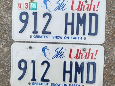Pair of Ski Utah license plates