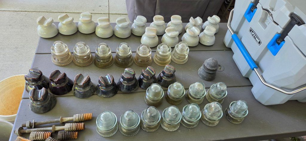 Hemingray Glass and Ceramic Insulators (41 pieces) $200