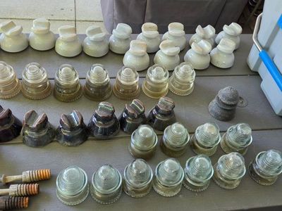 Hemingray Glass and Ceramic Insulators (41 pieces) $200