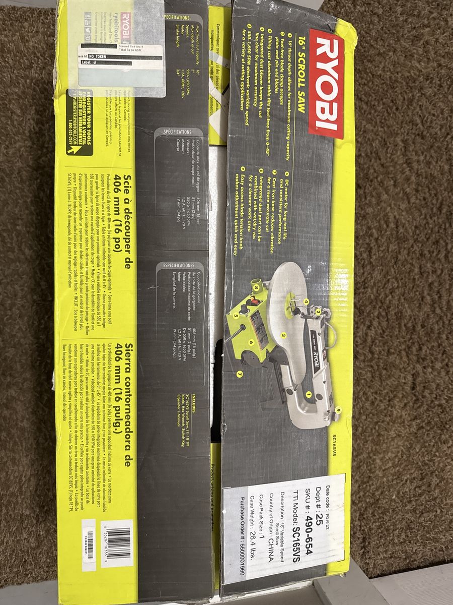 Ryobi 16” Scroll Saw - Excellent condition