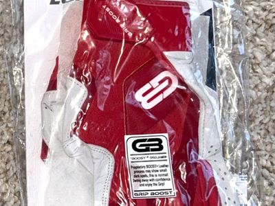 NEW Grip Boost Loaded Pro Batting Gloves Adult Large Red/White – Baseball