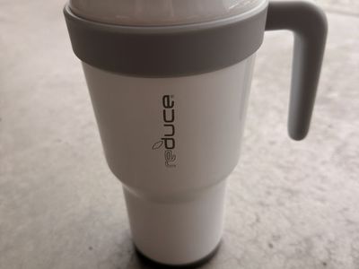 Reduce 40oz White Vacuum Insulated Tumbler Mug with Handle - Top Rack Dishwasher Safe