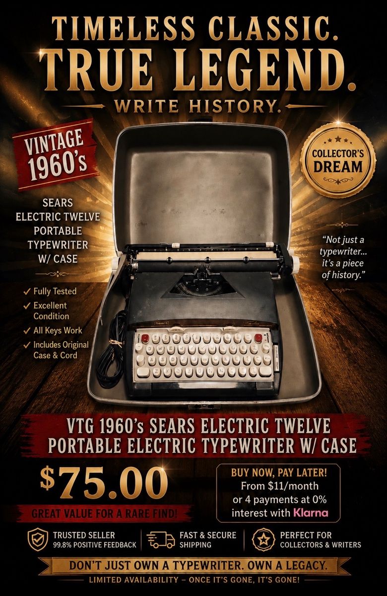 Vintage 1960 "Sears" Portable Electric Typewriter/Case