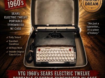 Vintage 1960 "Sears" Portable Electric Typewriter/Case