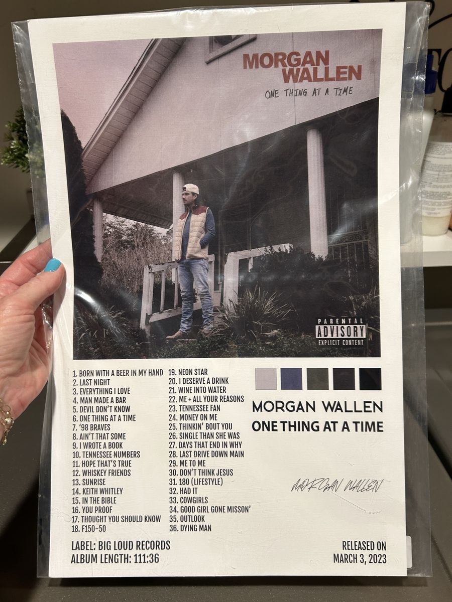 Morgan Wallen One Thing At A Time Album Tracklist Poster Print