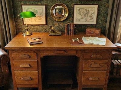 Solid Oak Art Deco Desk