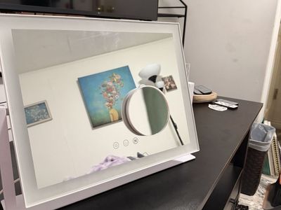 LED Lighted Makeup Mirror with Detachable 10x Magnifying Mirror, Touch Control Dimming