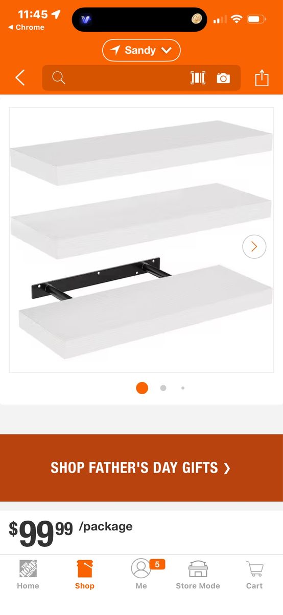 White Floating Wall Shelves with Hidden Brackets - Set of 6