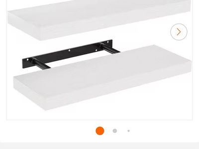 White Floating Wall Shelves with Hidden Brackets - Set of 6