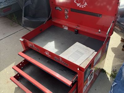 Blue-Point Red 3-Drawer Metal Tool Chest with Top Compartment