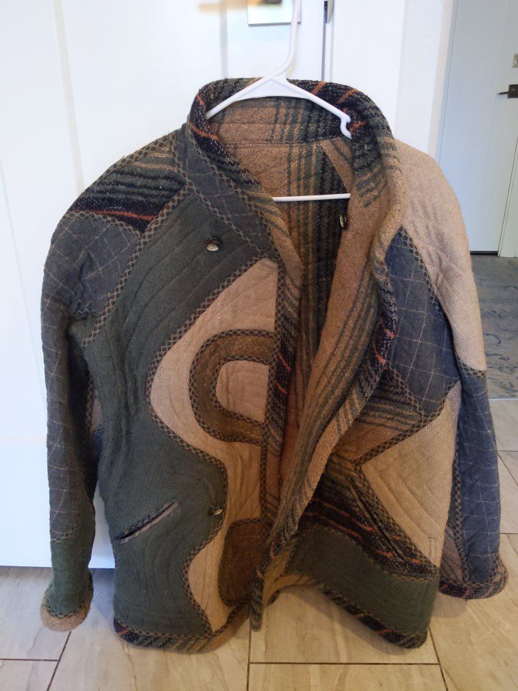 Reversible vintage Koos Van Den Akker Couture Quilted Patchwork Jacket