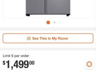New scratch and dent Samsung 22 cu. ft. Counter Depth Side by Side Refrigerator