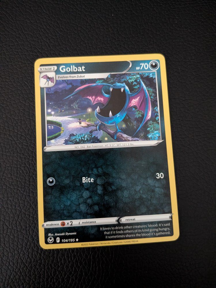 Pokémon TCG Golbat 104/195 Sword & Shield Silver Tempest Trading Card