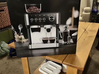 COWSAR 20 Bar Espresso Machine w/ Grinder & Steam Wand – $200