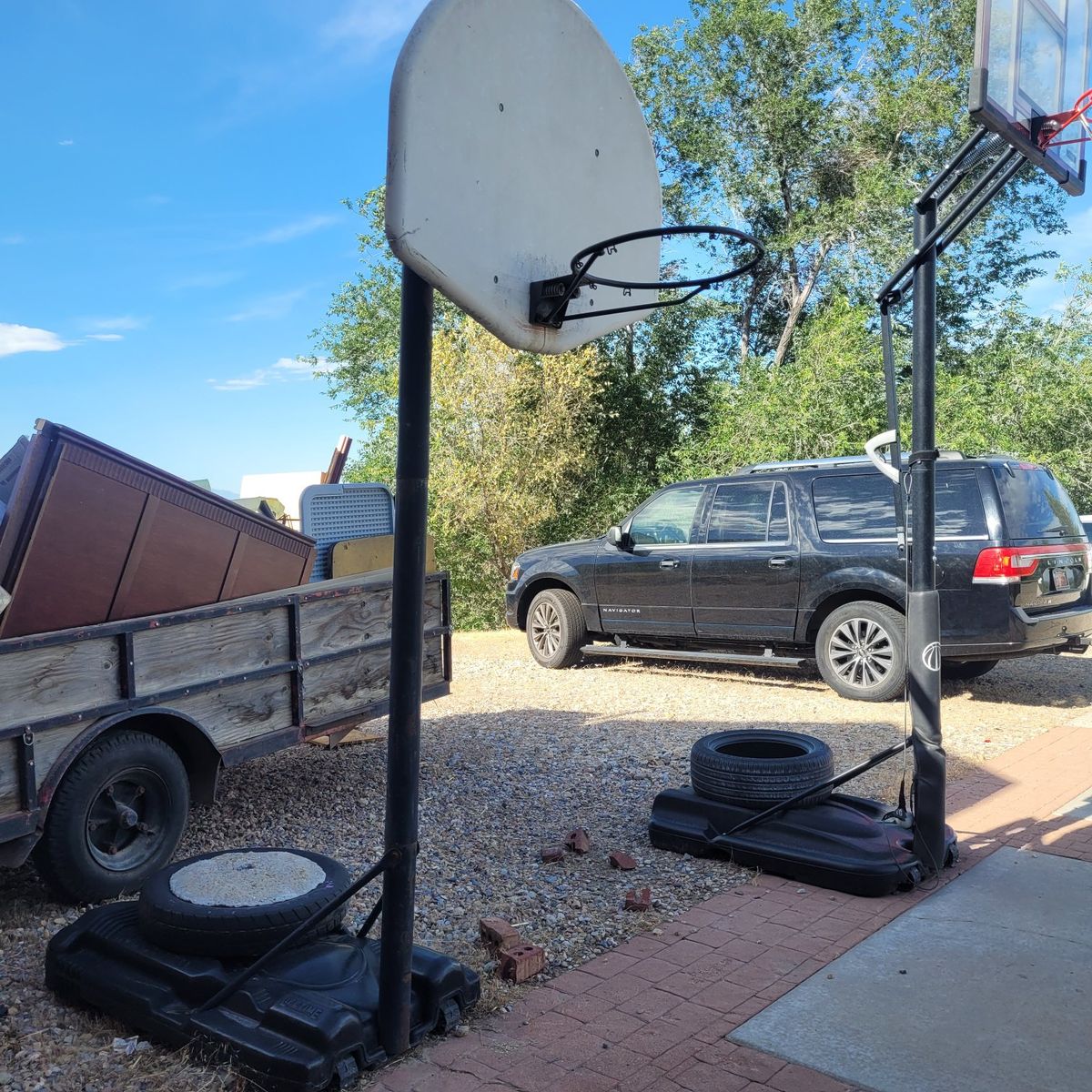 Portable Outdoor Basketball Hoop with Fillable Base