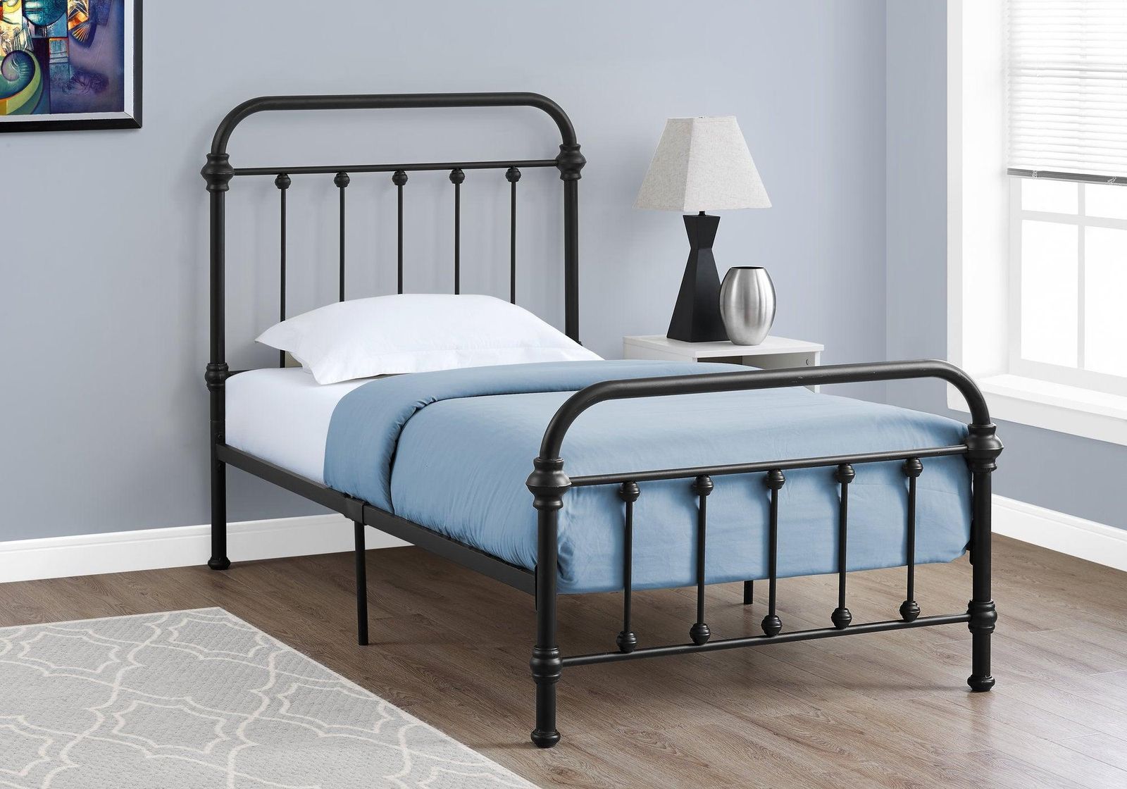 NEW Twin Size Black Metal Bed Frame – $100