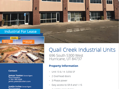 Flex/Warehouse Unit for Lease in Hurricane - 3556 SF