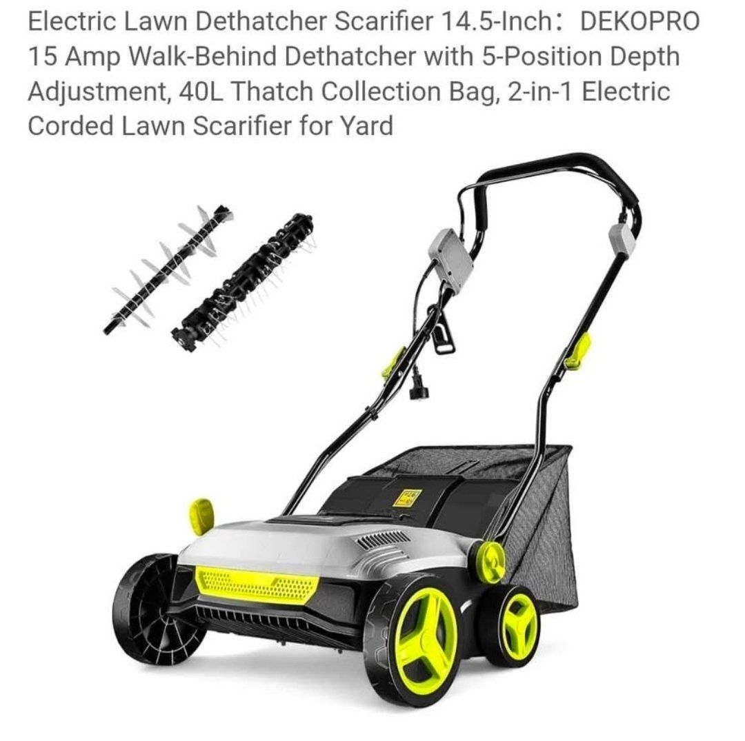 DEKOPRO 15 Amp Electric Lawn Dethatcher & Scarifier 15" – New  #246