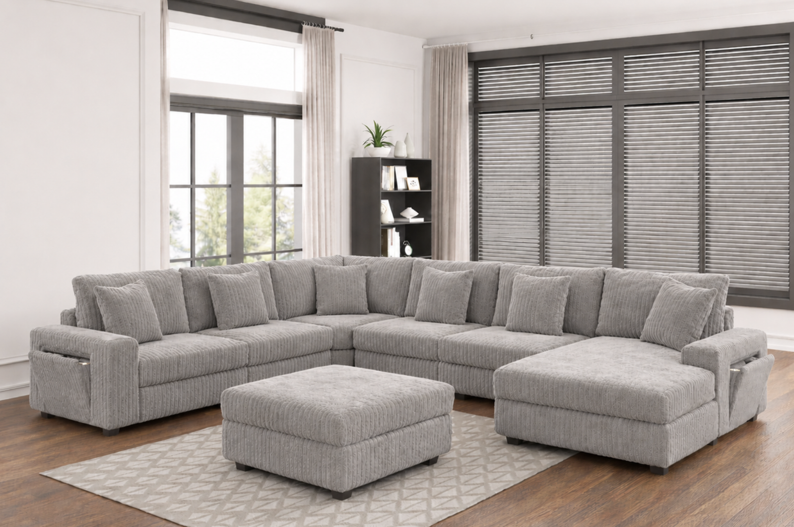 BACK TO SCHOOL SPECIAL – BAZOKA LIGHT GRAY 7-PIECE MODULAR SECTIONAL