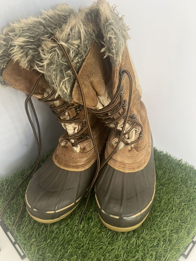 Womens Snow boots size 6 Fur Top KHOMBU