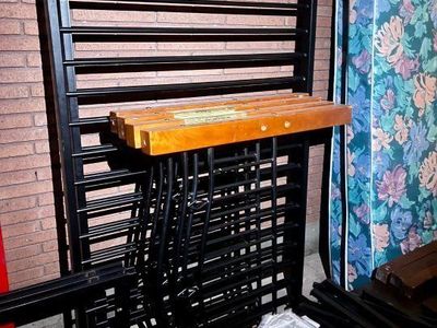 Cherry Wood Bunk Beds w/ Black Railing!!
