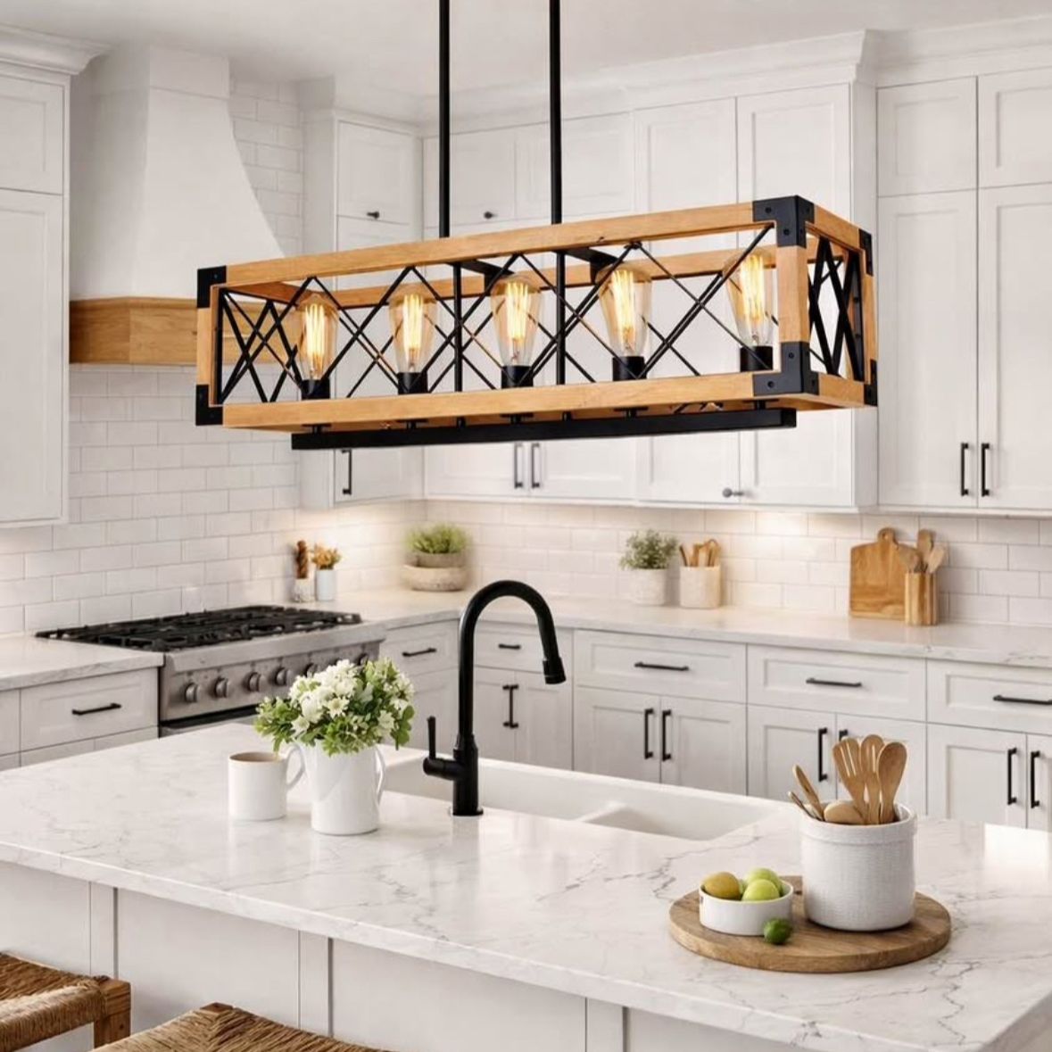 NEW Chandelier Light Fixture Farmhouse Dining