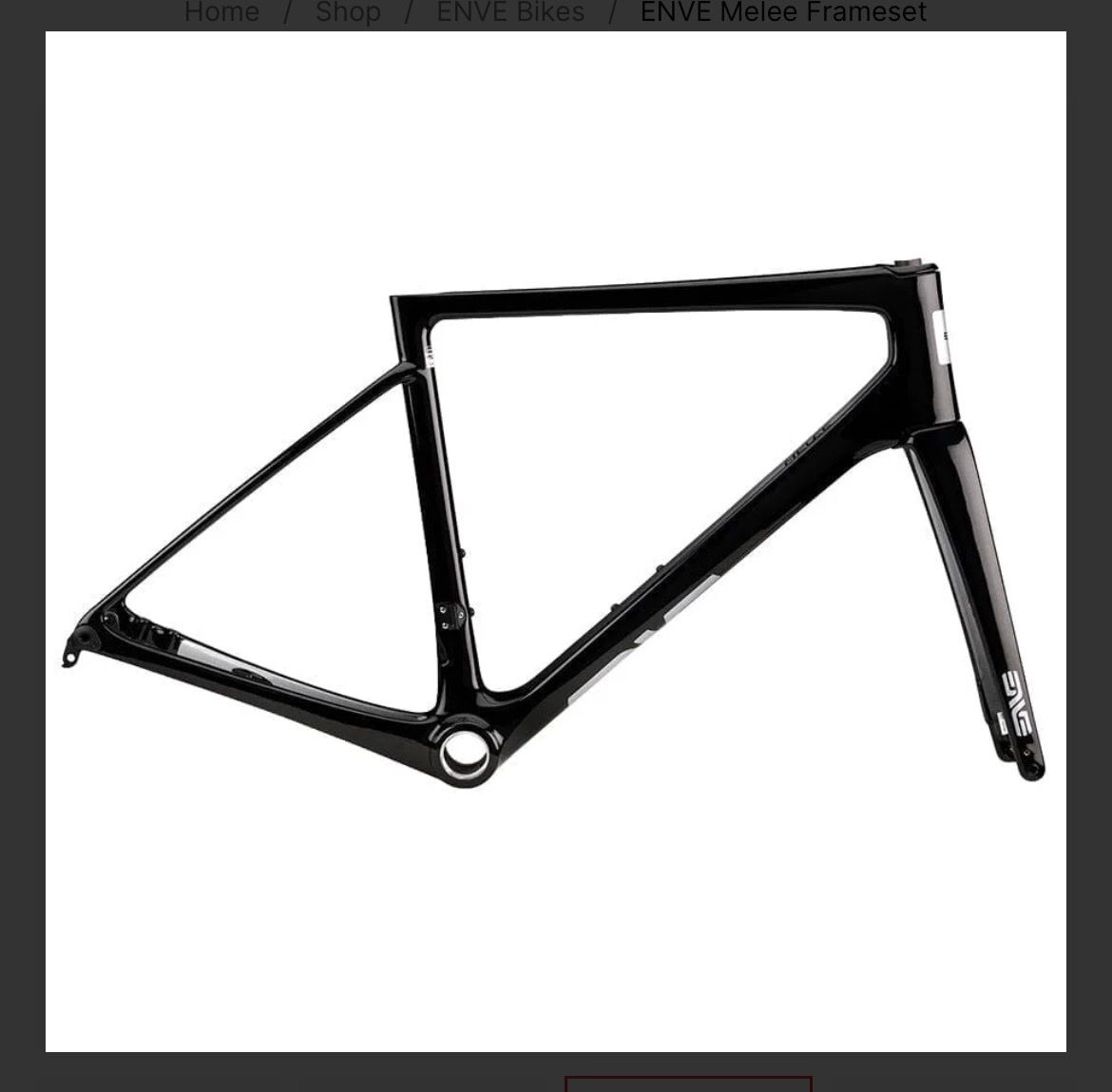 NEW ENVE Melee Carbon Road Bike Frame, Size 52cm Gloss Black