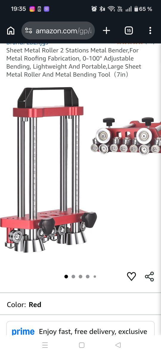 Sheet Metal Roller 2 Stations Metal Bender 7in Red