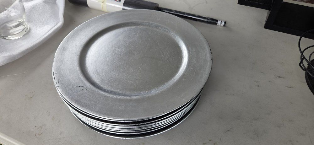 Set of 20 Silver Charger Plates, Round, Reusable Underplates for Dining & Decor